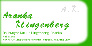 aranka klingenberg business card